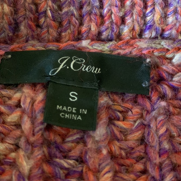 J Crew Multi Color Wool Sweater Chunky Knit Pullover Grandmacore Layer Cozy - Picture 8 of 10